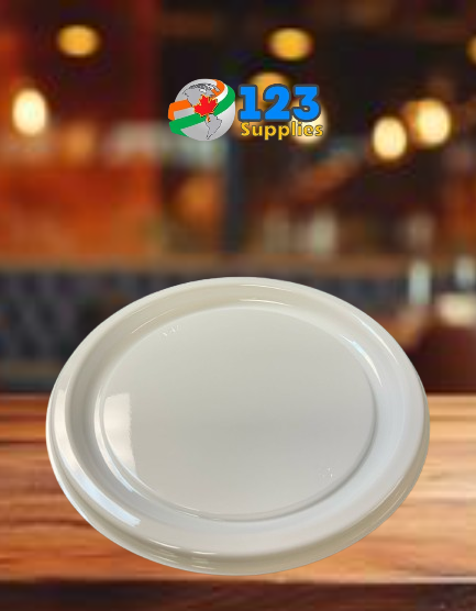 ROUND CATERING TRAY PLASTIC - WHITE 12" (25)