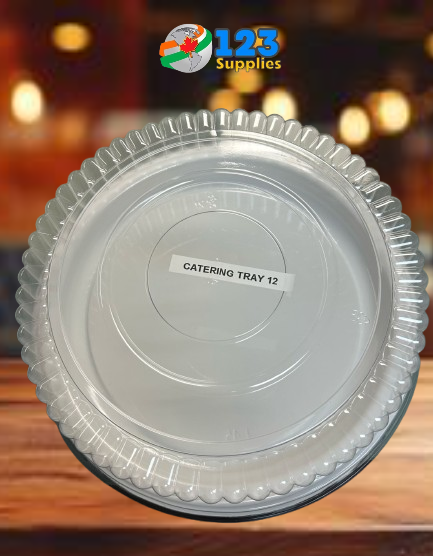 ROUND LID FOR 12" PLASTIC CATERING TRAY (25)