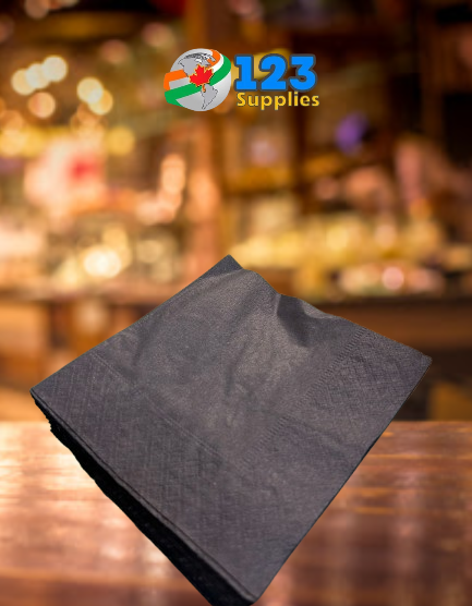 COCKTAIL NAPKINS BLACK 2PLY (1000)