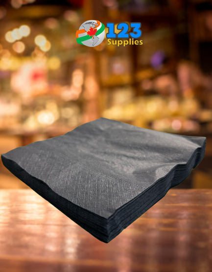 COCKTAIL NAPKINS BLACK 2PLY (1000)