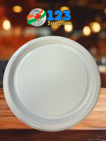 ROUND CATERING TRAY PLASTIC - WHITE 16" (UNIT)